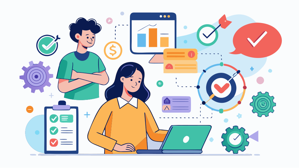 Post-migration data verification and quality assurance illustration